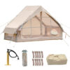 Inflatable Tent With Pump,Glamping Tents For 4-6 Person, Easy Setup 4 Season Waterproof Outdoor Tent,Waterproof Luxury Glamping Tent with 12 Mesh Window