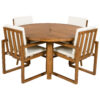 5-Piece Outdoor Patio Dining Set Acacia Wood Outdoor Dining Set Patio Furniture Set with Four  Armchairs and a Table for Garden, Balcony, Backyard, Beige