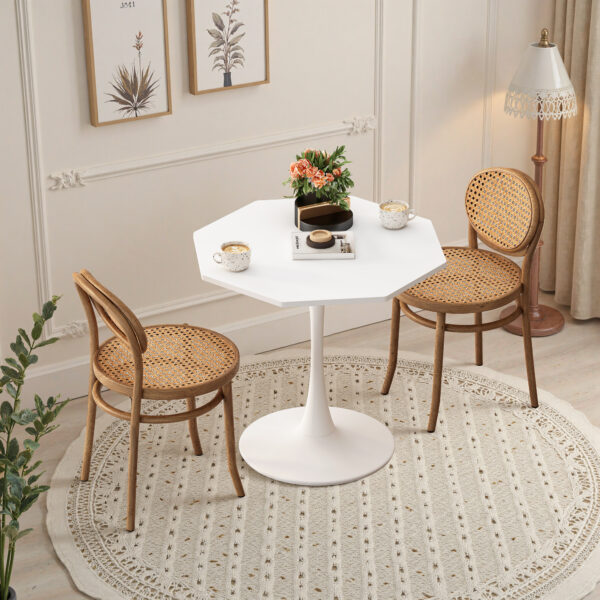 4068e39e4f6e4247b393fd21d37d3422_5c8f598a41fdbef427ccc08d55722866 31.50"Modern Octagonal Coffee Table with MDF Table Top,Metal Base, for Dining Room, Kitchen, Living Room,White
