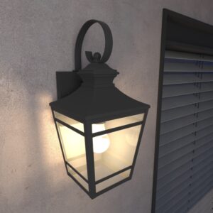 Large Outdoor Wall Lights for House, 16.5inch Exterior Lighting Fixtures Wall Mount Outdoor Porch Lights Waterproof Black Outdoor Sconce Lights with Clear Glass for Patio Hallway Garage (1 pack)