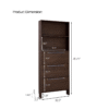 Shoe Cabinet with 3 Flip Drawers,Narrow Shoe Rack Cabinet, Entryway Shoe Storage Cabinet with Open Shelves, Freestanding Hidden Shoe Rack Organizer with Solid Wood Legs for Hallway, Living Room, Large