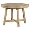 TREXM 5-Piece Farmhouse Dining Table Set Wood Round Extendable Dining Table and 4 Upholstered Dining Chairs (Natural Wood Wash)