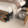 Queen Size Bed Frame with 8 Storage Drawers, LED Headboard with Charging Station, Metal Platform Bed Frame, No Box Spring Needed, Noise-Free, Stable and Solid, Brown