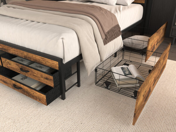 42ac8bfc473b41ed8303857693b3b0c7_046dccf306ae10368576fe9c147a11b4 Queen Size Bed Frame with 8 Storage Drawers, LED Headboard with Charging Station, Metal Platform Bed Frame, No Box Spring Needed, Noise-Free, Stable and Solid, Brown