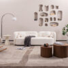Luxury Modern Sofa Couch for Living Room, White Boucle Upholstered Cloud Couch for Apartment Home Office, 3 Seater