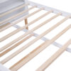 Queen Size Storage Platform Bed with Pull Out Shelves and Twin  XL Size Trundle, White
