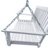 Front Porch Swing with Armrests, Wood Bench Swing with Hanging Chains,for Outdoor Patio ,Garden Yard, porch, backyard,  or sunroom,Easy to Assemble,white