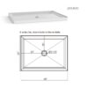 Goodyo 32"x48" Shower Base 3.5" Height Anti-slip Acrylic Center Drain Single Threshold Shower Base in White