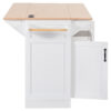 K&K 55.7'' Large Kitchen Island with 2 Drop Leaf,, Rolling Kitchen Cart on 5 Wheels with Power Outlet, Folding Storage Dining Table with Spice & Towel Rack , 3 Drawers, for Kitchen, Dining Room,White