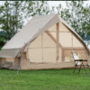Inflatable Tent With Pump,Glamping Tents For 4-6 Person, Easy Setup 4 Season Waterproof Outdoor Tent,Waterproof Luxury Glamping Tent with 12 Mesh Window