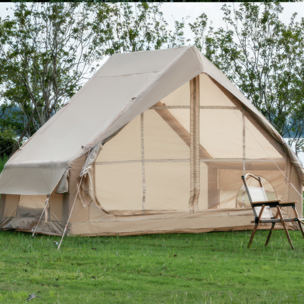 Inflatable Tent With Pump,Glamping Tents For 4-6 Person, Easy Setup 4 Season Waterproof Outdoor Tent,Waterproof Luxury Glamping Tent with 12 Mesh Window