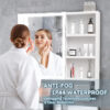 Modern 32 x 28 inches Aluminium Bathroom Cabinets, Medicine Cabinets with Mirrors and LED Lights, Bathroom Lockers with Multilevel Storage Compartments and Towel Rails