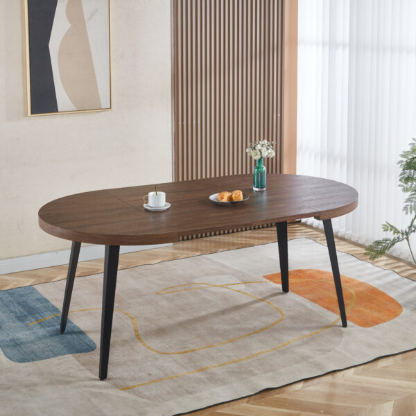 46b8d265312a41d29ff8d5654c21479b_99e27d20e7aafb29dfd330118de60d2f Extendable table,DINING TABLE,OFFICE TABLE,COFFEE TABLE,metal leg,MDF top,100/140/180x100x75cm,WALNUT COLOR