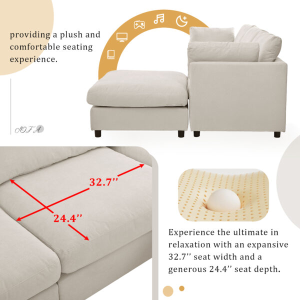 U_STYLE Upholstery Convertible Sectional Sofa, L Shaped Couch with Reversible Chaise