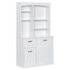 Bathroom Storage Cabinet with Tilt-Out Hamper, 70.9'' Tall Free Standing Organizer with Drawers & Adjustable Shelves, MDF Linen Tower with Steel Handles, White Finish