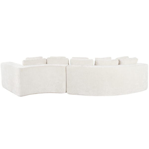U_Style 115.7" Pure Foam Modular Sofa, 2-Piece Set with 5 Cushions, 4-Seater, Chenille Jacquard Fabric, Curved Design, No Assembly Required, Soft Upholstered Sofa for Living Room & Bedroom