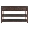 TREXM Retro Design Console Table with Two Open Shelves, Pine Solid Wood Frame and Legs for Living Room (Espresso)