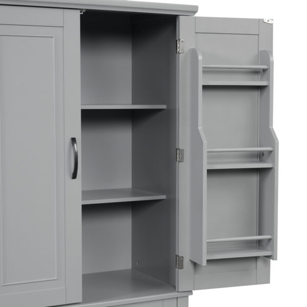 Bathroom Storage Cabinet with Doors and Drawer, Multiple Storage Space, Adjustable Shelf, Grey (Old Sku:WF308204AAE)