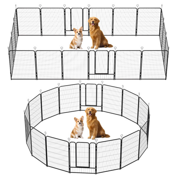 4a8b8d05f1bd44e69cf275398646886c_3eb2240df65a030660188c520e3bedf4 16 Panels Heavy Duty Metal Playpen with Self-Locking Gate, Extra Tall 40" Dog Fence Pet Exercise Pen for Outdoor and Indoor-Easy Setup Exercise Pen for Large Dogs