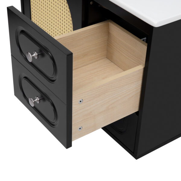 30" Bathroom Vanity with Ceramic Sink, Mid-Century Bathroom Vanity Cabinet with 2 Drawers, Bathroom Vanities Cabinet with Large Storage Space