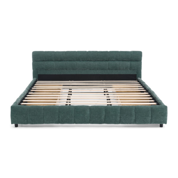 4b386ffbe1164cad904324b9bb82036e_abe85469302b50174999a37dcbb725e7 King Size Upholstered Bed ,comfortable upholstered bed frame, Chenille fabric, with headboard and solid bed frame. With drawer for storage-green(88.5''*85.5''*31'')