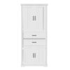 Storage Cabinet with Multi-Functional Storage Space for Kitchen/Bathroom/Dining Room/Living Room , 2 Drawers with Slide Rails, Adjustable Shelf, White