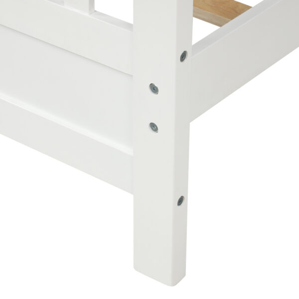 Wood Platform Bed with Headboard and Footboard, Twin (White)