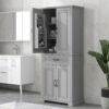 Bathroom Storage Cabinet with Doors and Drawer, Multiple Storage Space, Adjustable Shelf, Grey (Old Sku:WF308204AAE)