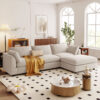 U_STYLE Upholstery Convertible Sectional Sofa, L Shaped Couch with Reversible Chaise