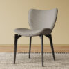 Dining Chairs Set of 2, Modern Design Home Chairs, PU Leather Metal Dining Chairs for Kitchen Dining Room-Gray