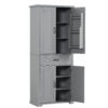 Bathroom Storage Cabinet with Doors and Drawer, Multiple Storage Space, Adjustable Shelf, Grey (Old Sku:WF308204AAE)