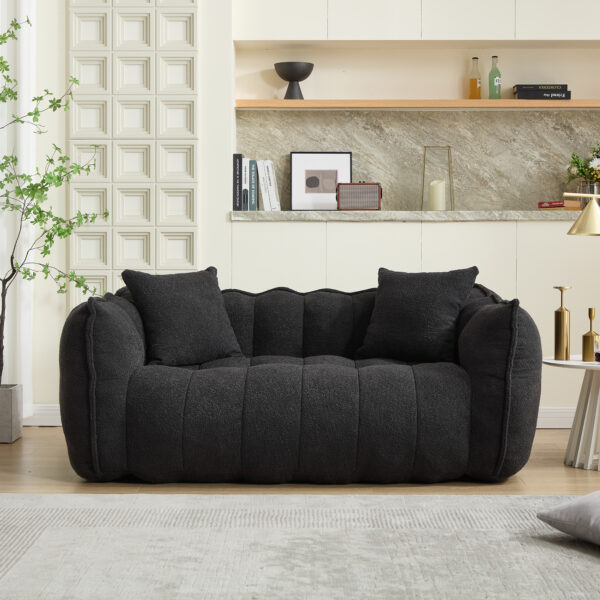 Soft beanbag chair with high resilience foam core for two people. The comfortable square recliner sofa is ideal for family members and friends engaged in games, reading, watching TV