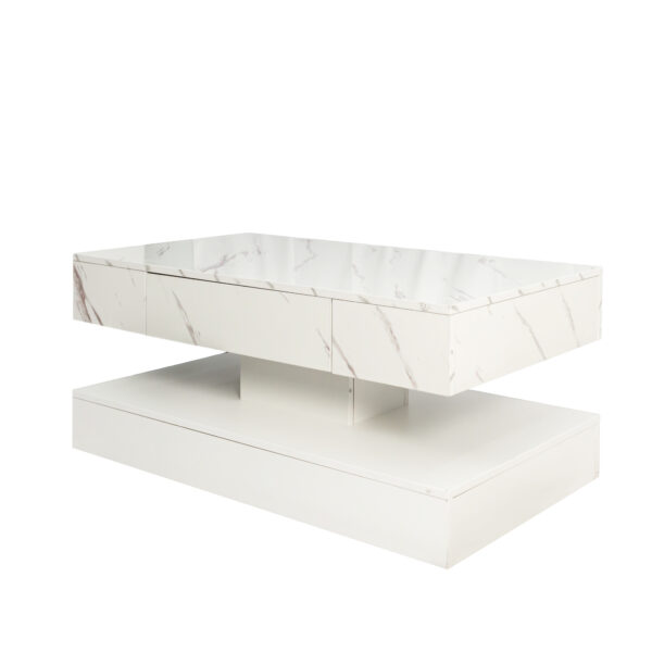 16.93IN High LED Coffee Table,Modern Coffee Table for Living Room,Living Room Tables,Large Living Room Furniture,LED Lights