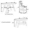 TOPMAX 6-Piece Wood Counter Height Dining Table Set with Storage Shelf, Kitchen Table Set with Bench and 4 Chairs,Rustic Style, Walnut+Beige Cushion (old sku: SH000257AAD)