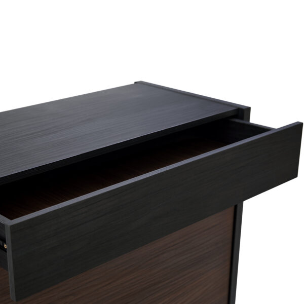 32.5''-58.8'' Extendable & Rotating Cabinet with 1 Drawer, 90-Degree Corner Cabinet, Multifuctional Storage Combination Cabinet for Living Room, Hallway, Entryway, Black & Walnut