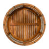 27.95" Acacia Wood Outdoor Coffee Table - Handwoven Rope Accent Boho Patio Table with All-Weather Durability