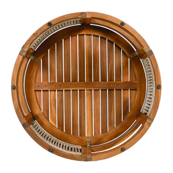 50e718ece0d842fd922ffa1243690d00_67b091a460631ff12f2ba9e69257a533 27.95" Acacia Wood Outdoor Coffee Table - Handwoven Rope Accent Boho Patio Table with All-Weather Durability