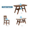 TOPMAX 6-Piece Wood Counter Height Dining Table Set with Storage Shelf, Kitchen Table Set with Bench and 4 Chairs,Rustic Style, Walnut+Beige Cushion (old sku: SH000257AAD)
