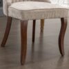 Rayon Cloth Flocking Linen Dining Chairs Channel Kitchen Dinner Chair Comfy Fabric Upholstered Accent Chair for Dining Room with Curved Solid Wood Legs,Set of 2 (Beige), SW1847BG