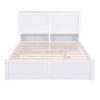Full Size Storage Platform Bed with Pull Out Shelves and Twin Size Trundle, White
