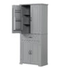 Bathroom Storage Cabinet with Doors and Drawer, Multiple Storage Space, Adjustable Shelf, Grey (Old Sku:WF308204AAE)