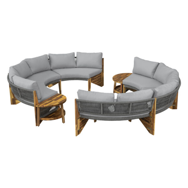 U_STYLE 6 - Person Outdoor Seating Group with Cushions and A Coffee Table(old sku:WY000379AAE)