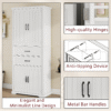 Storage Cabinet with Multi-Functional Storage Space for Kitchen/Bathroom/Dining Room/Living Room , 2 Drawers with Slide Rails, Adjustable Shelf, White