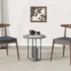 Set of 2 Rubberwood Dining Chairs with Ergonomic Backrest & Comfort Cushions, Walnut+Charcoal (same sku: 59296.00F)