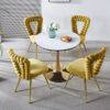 Modern chair(set of 2 ) with iron tube legs, soft cushions and comfortable backrest, suitable for dining room, living room, cafe,hairball back