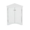White Triangle Bathroom Storage Cabinet with Adjustable Shelves, Freestanding Floor Cabinet for Home Kitchen