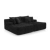 Two-seater lazy sofa lounge chair,Compressed sofa no assembly required, made of velvet fabric, fluffy modern  lounge chair, used for indoor living rooms and bedrooms-Black