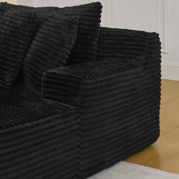 58d412a2a6b347e181ceba084ba56abe_e90d430ba941af28c1be819198a1ae4b Two-seater lazy sofa lounge chair,Compressed sofa no assembly required, made of velvet fabric, fluffy modern lounge chair, used for indoor living rooms and bedrooms-Black