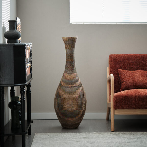 590a39e09181498086a05830b63954b1_1bdb548b37b1e1e78072fe20fced1166 39-inch Tall Artificial Rattan Floor Vase in Elegant Beige - Statement Piece for Living Room Decor, Entryway, or Hallway - Versatile Home Accent for Dried or Silk Floral Arrangements