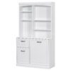 Bathroom Storage Cabinet with Tilt-Out Hamper, 70.9'' Tall Free Standing Organizer with Drawers & Adjustable Shelves, MDF Linen Tower with Steel Handles, White Finish